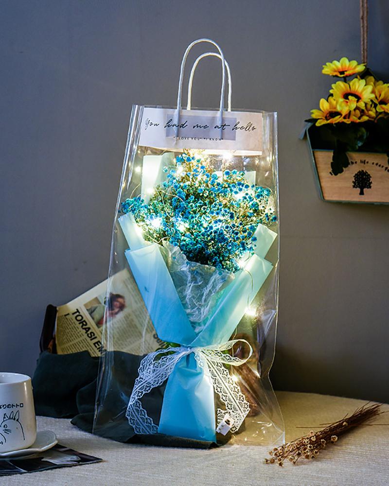 

Valentine'S Day Festival Gift Gypsophila Dried Flower With Lights, Blue