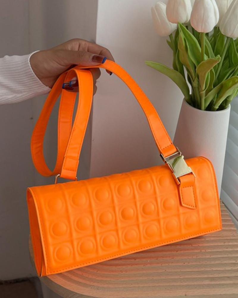 

Trendy Rectangular Magnet Crossbody Bag, Orange