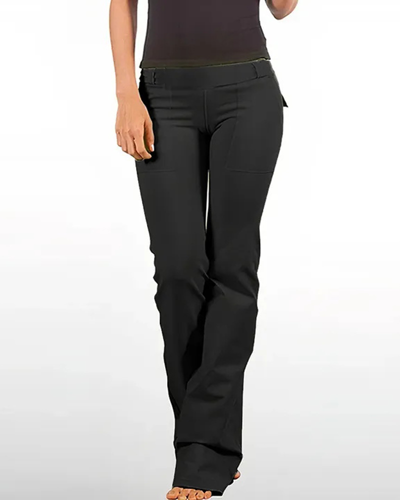 

Pocket Detail Low Waist Pants, Black