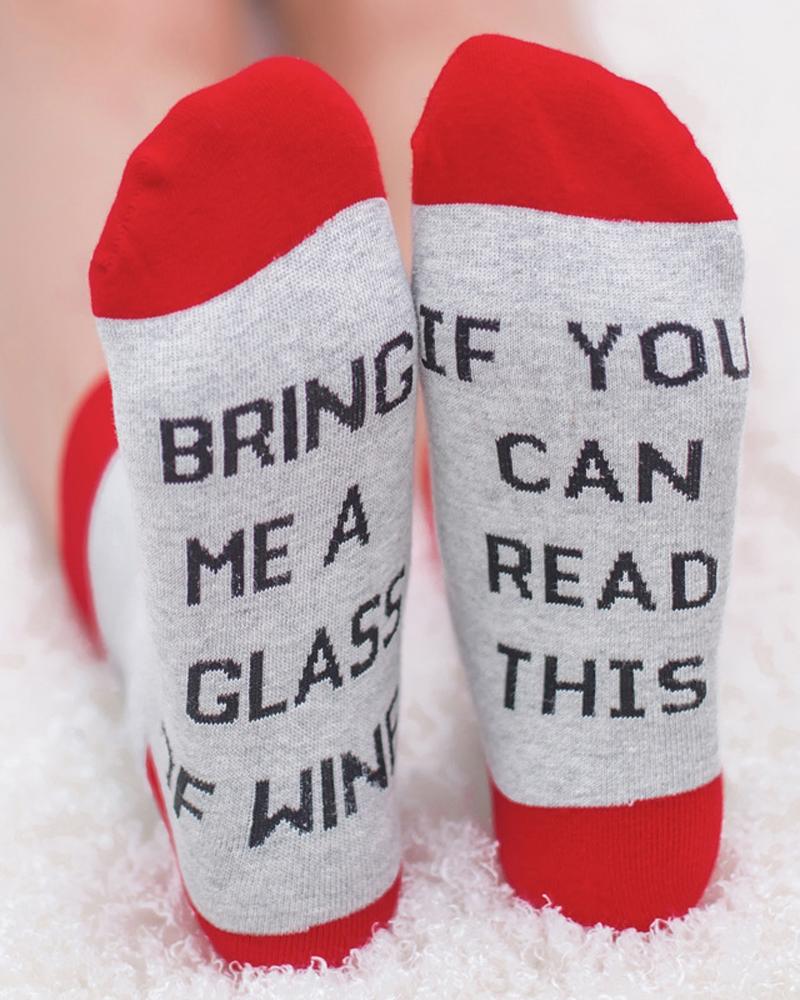 

1Pair Christmas Letter Print Socks, Style2