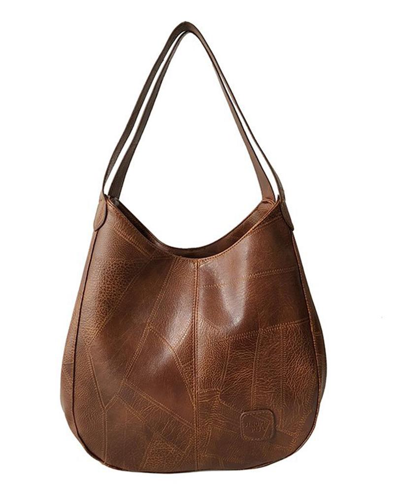 

Vintage Large Capacity Shoulder Bag, Brown