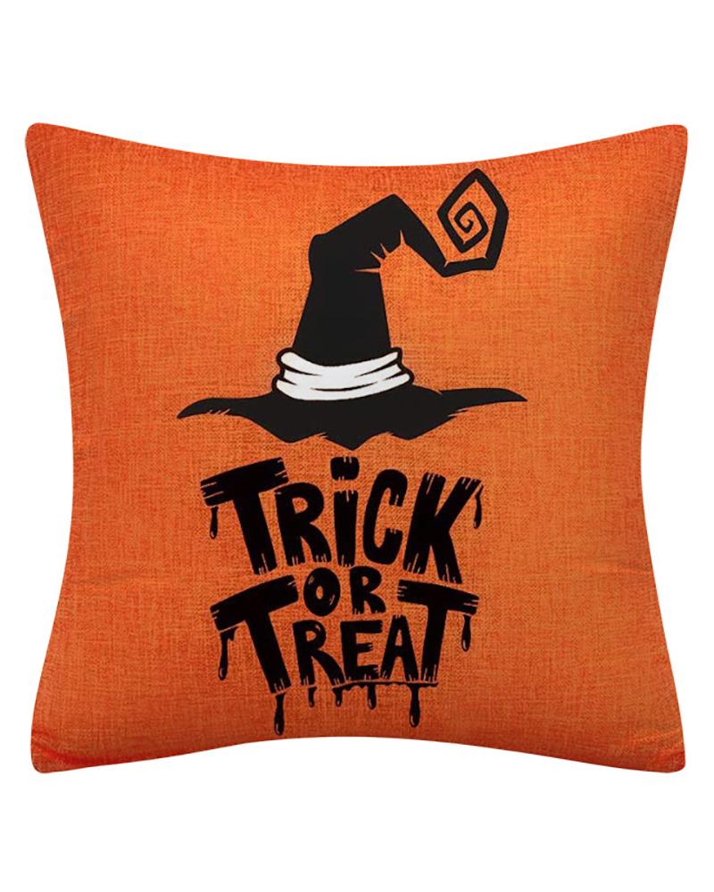 

Halloween Pillow Case Orange and Black Pillow Cover Happy Halloween Linen Sofa Bed Throw Cushion Cover Decoration, Style2