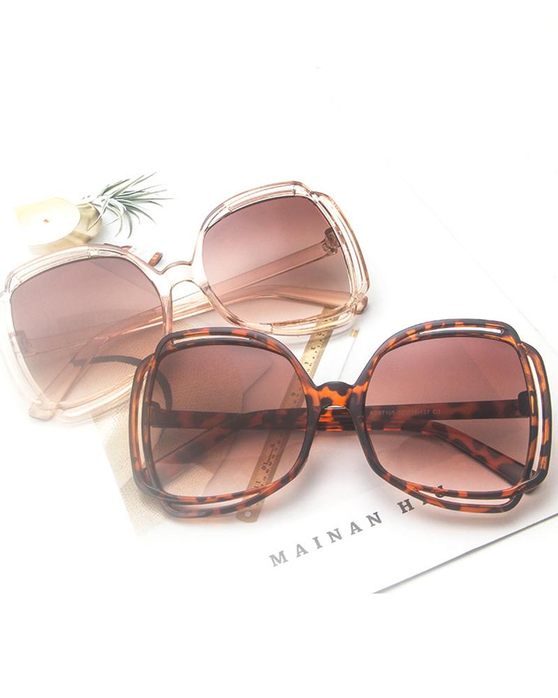 

1Pair Fashionable Hollow Sunglasses, Coffee