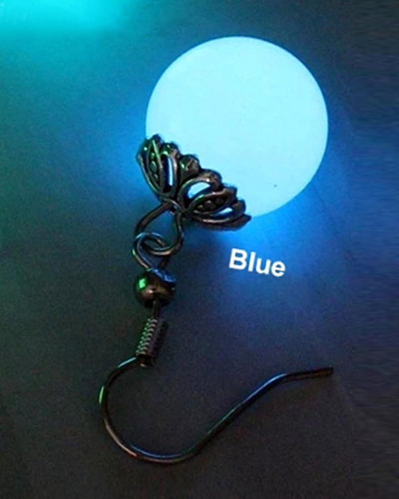 

1Pair Halloween Luminous Beaded Drop Earrings, Blue