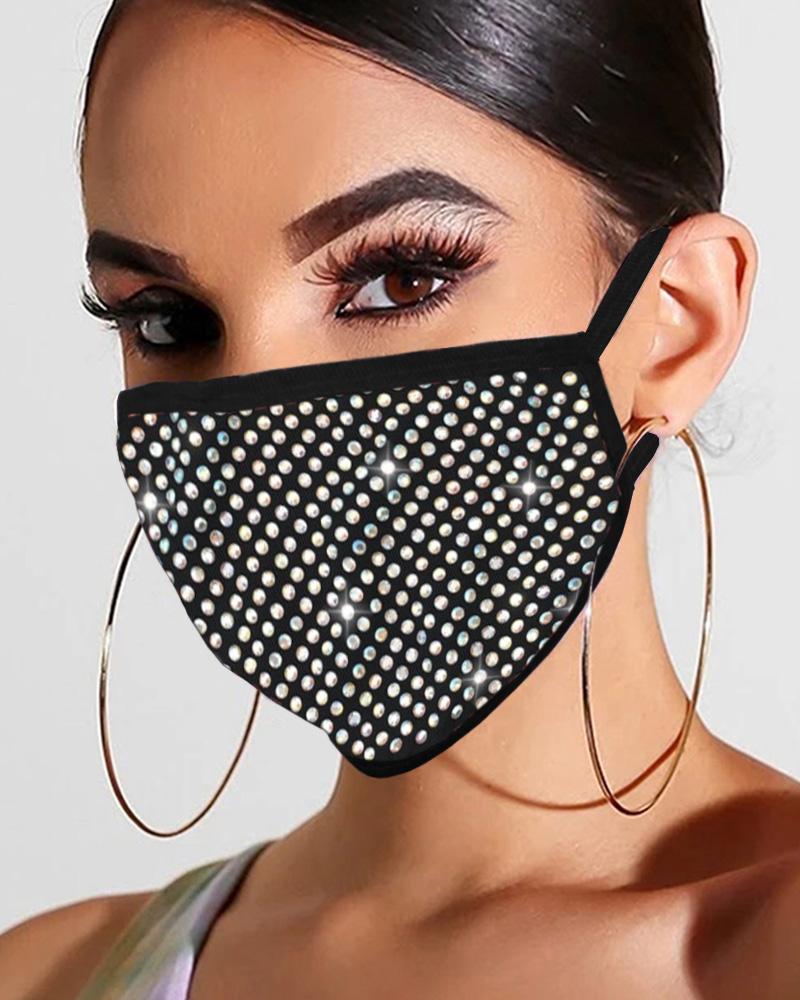 

Studded Glitter Breathable Mouth Mask Reusable, Style2