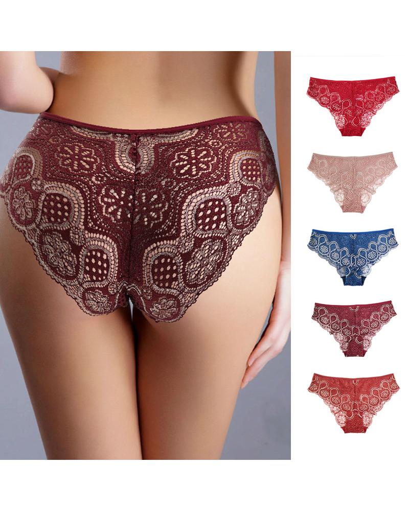 

Lace Skinny Low Waist Panties, Wine red