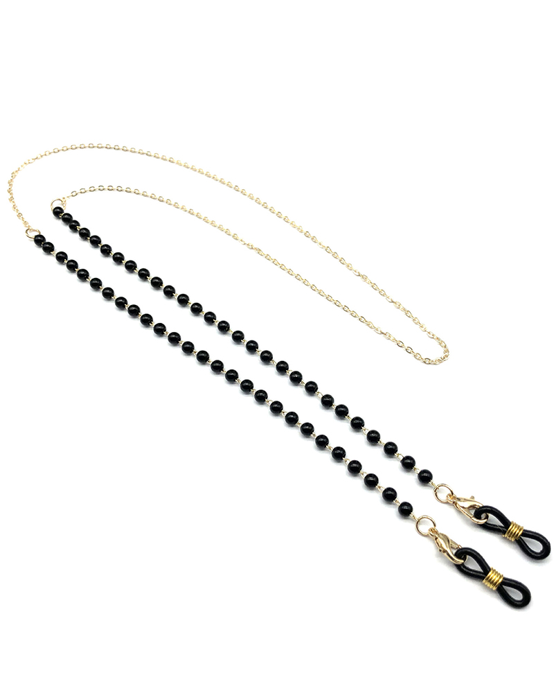 

1pcs Fashionable Beaded Sunglasses Chain, Black