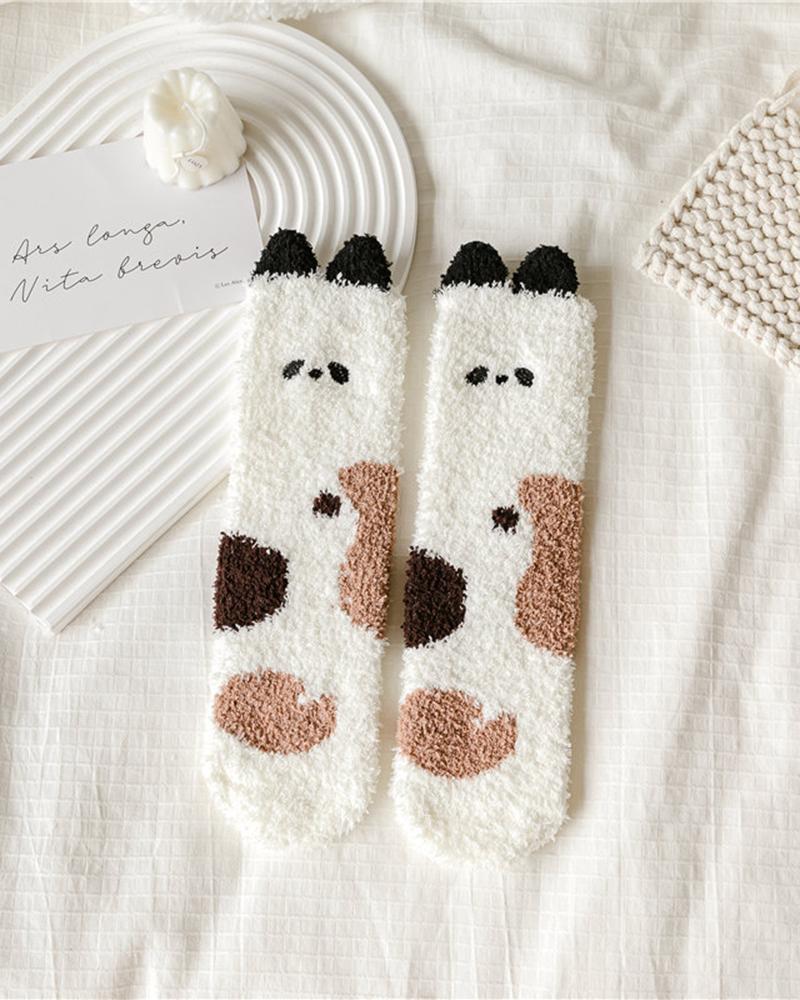 

1Pair Christmas Panda Pattern Fuzzy Socks, Style2