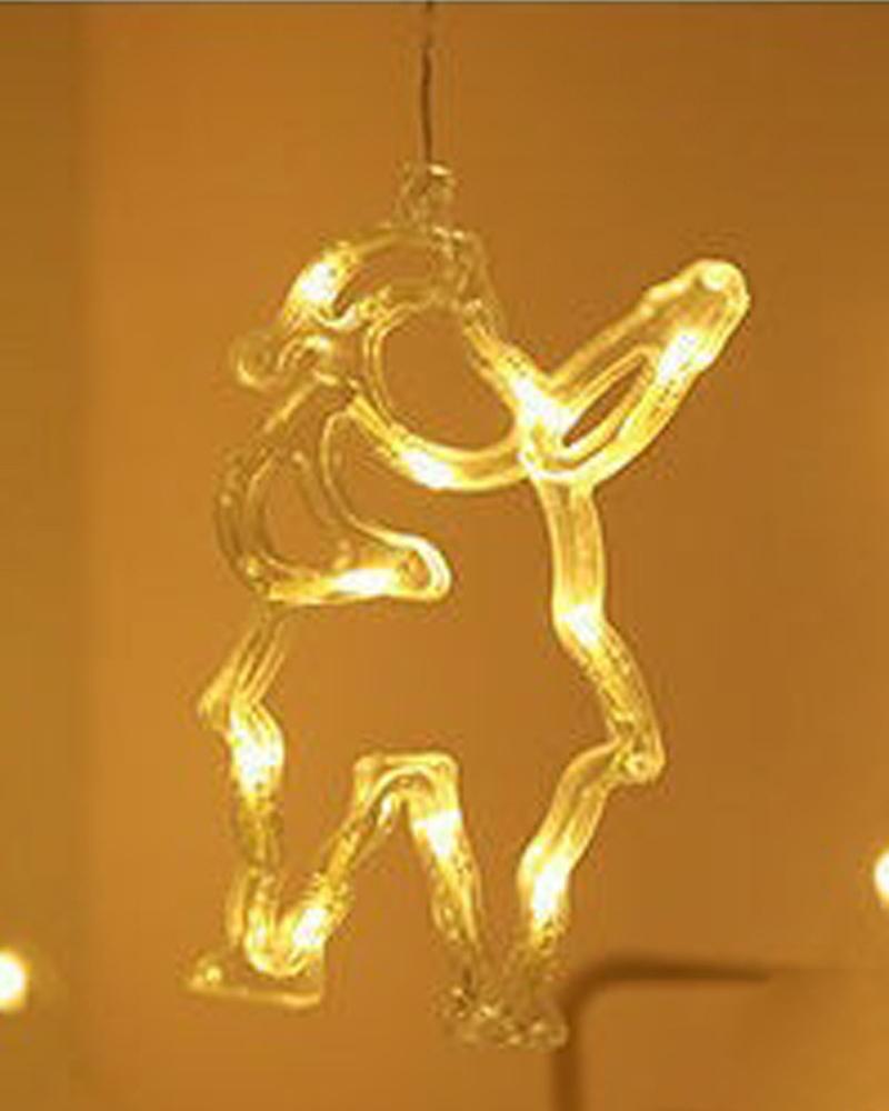 

Christmas Window Lights Decorations Battery Powered Merry Christmas LED Sucker Hanging Lamp Fireplace Indoor Outdoor Home Decor Ornaments, Style4