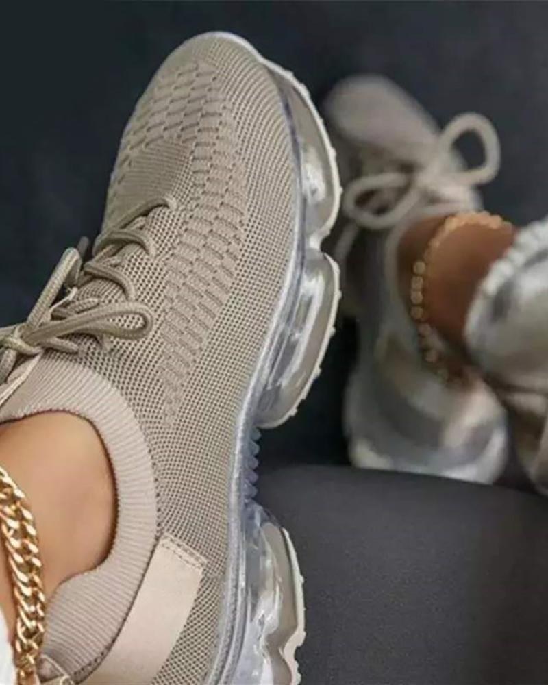 

Lace-up Front Air Cushion Sneakers, Gray