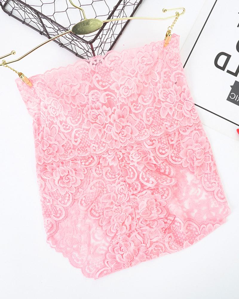 

Lace High Waist Skinny Panties, Pink
