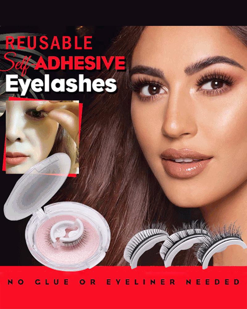 

1Pair Natural Lashes Reusable Self-Adhesive Eyelashes, Style1