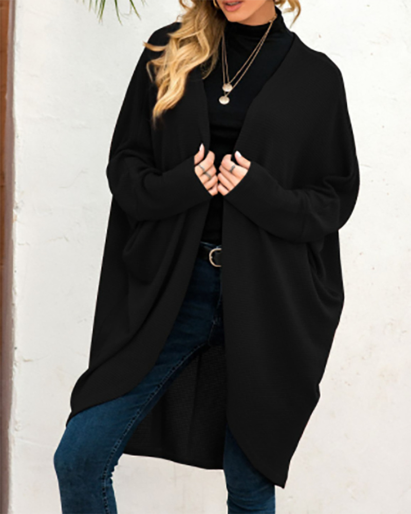 

Batwing Long Sleeve Longline Cardigan, Black