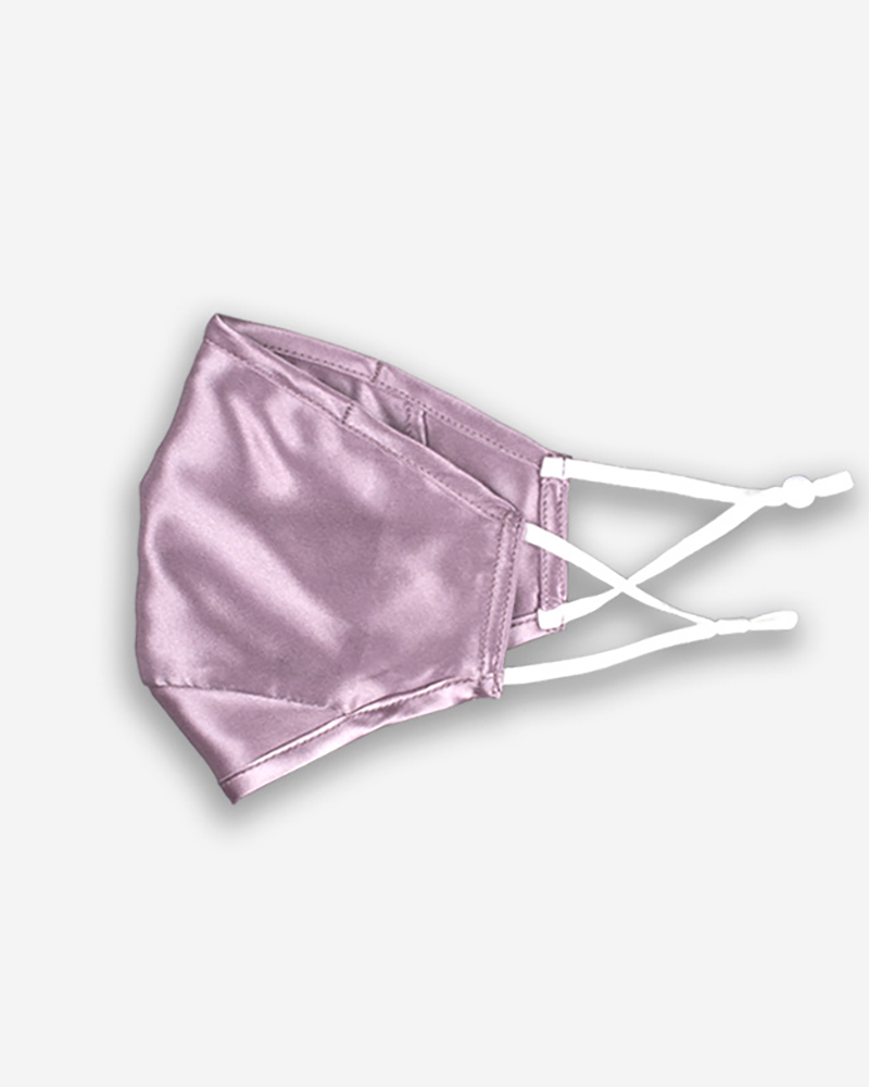

Solid Breathing Washable Silk Face Mask (1 filters as gift), Purple