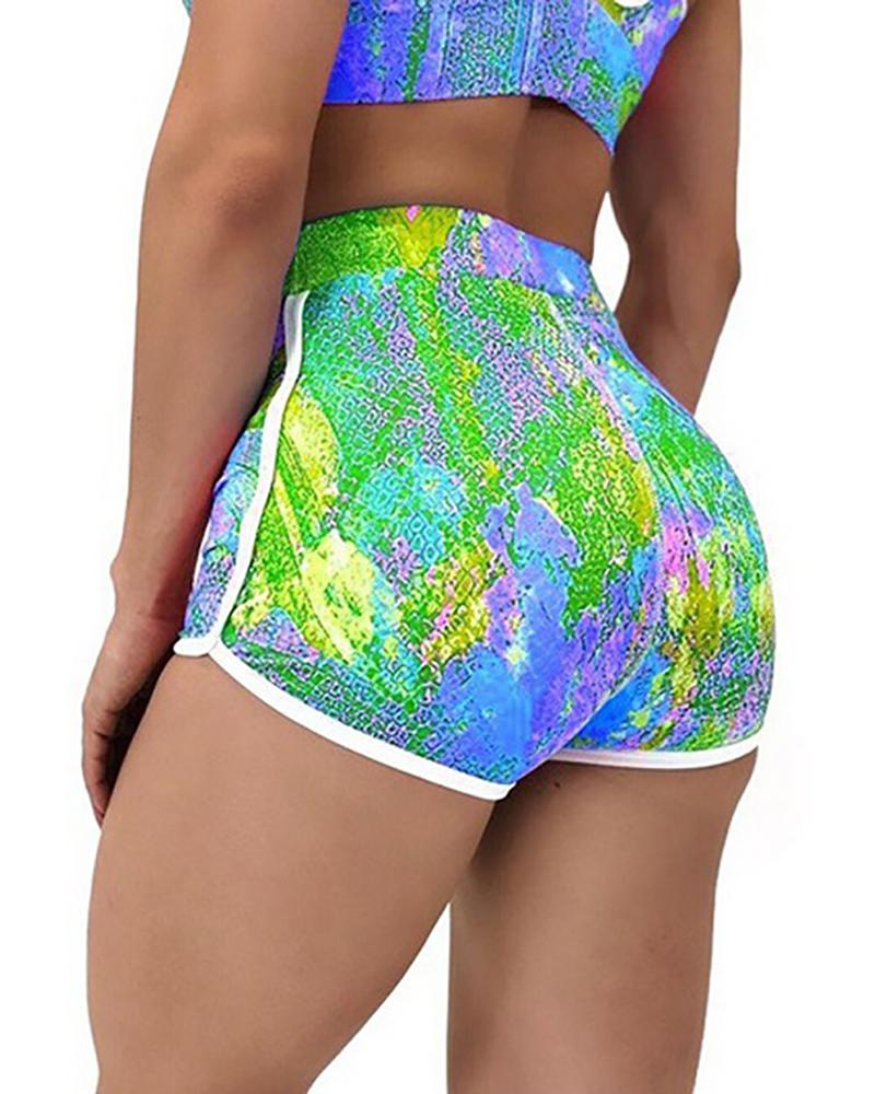 

Snakeskin Print High Waist Sporty Panty, Green