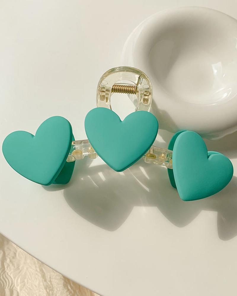 

Heart Pattern Hair Claw, Blue