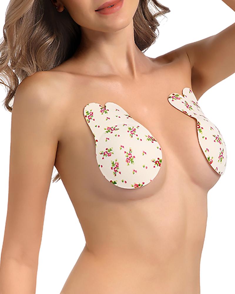 

1Pair Adhesive Strapless Backless Bra Invisible Breast Lift Nipplecovers Sticky Rabbit Bra, Style1