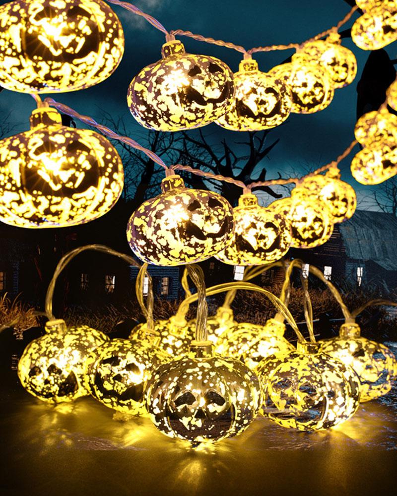 

Halloween LED String Lights Battery Operated Pumpkin Bulb Light For Home Mantel Porch Garden Yard Outside Entryway Decoration, Style1