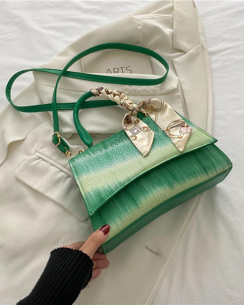 

Tie Dye Print Square Crossbody Bag With Handle, Green