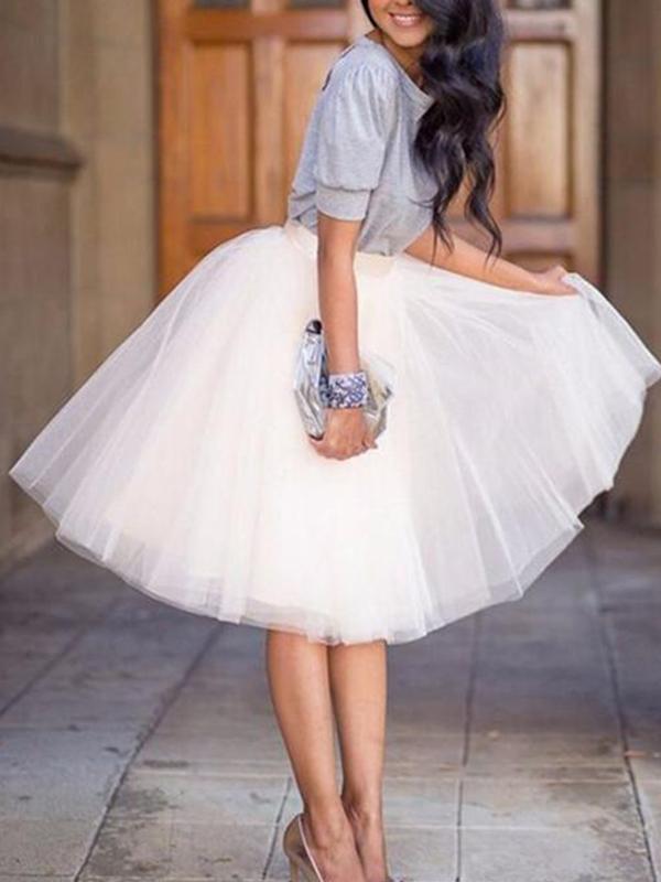 Women's Sweet Cute Half Dress Mesh Lace Perspective Solid Casual