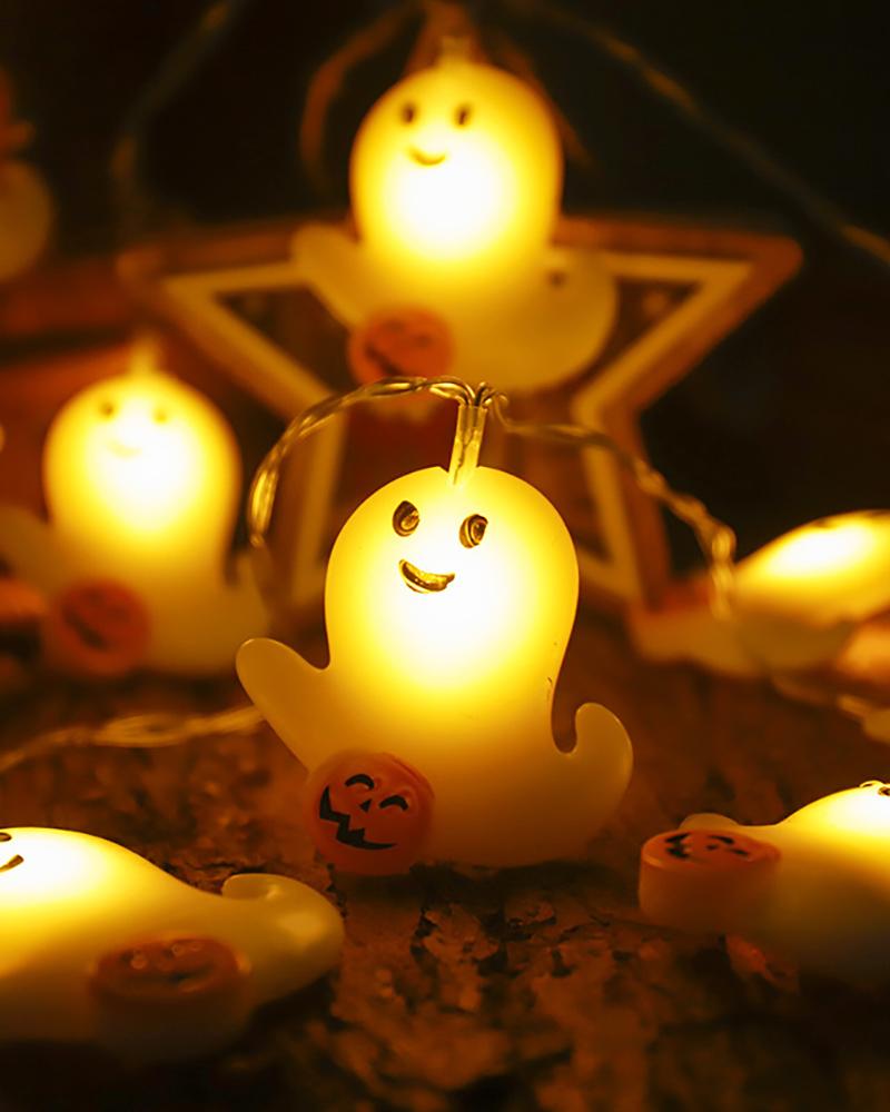 

Halloween String Light Decoration Battery Powered Ghost and Pumpkin Shaped LED String Light, Style2