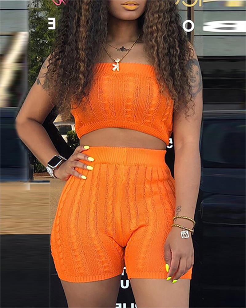 

Tube Crop Top & Short Sets, Orange