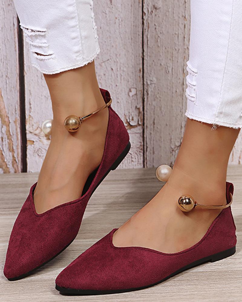 

Leopard Beaded Anklet Work Loafers, Red