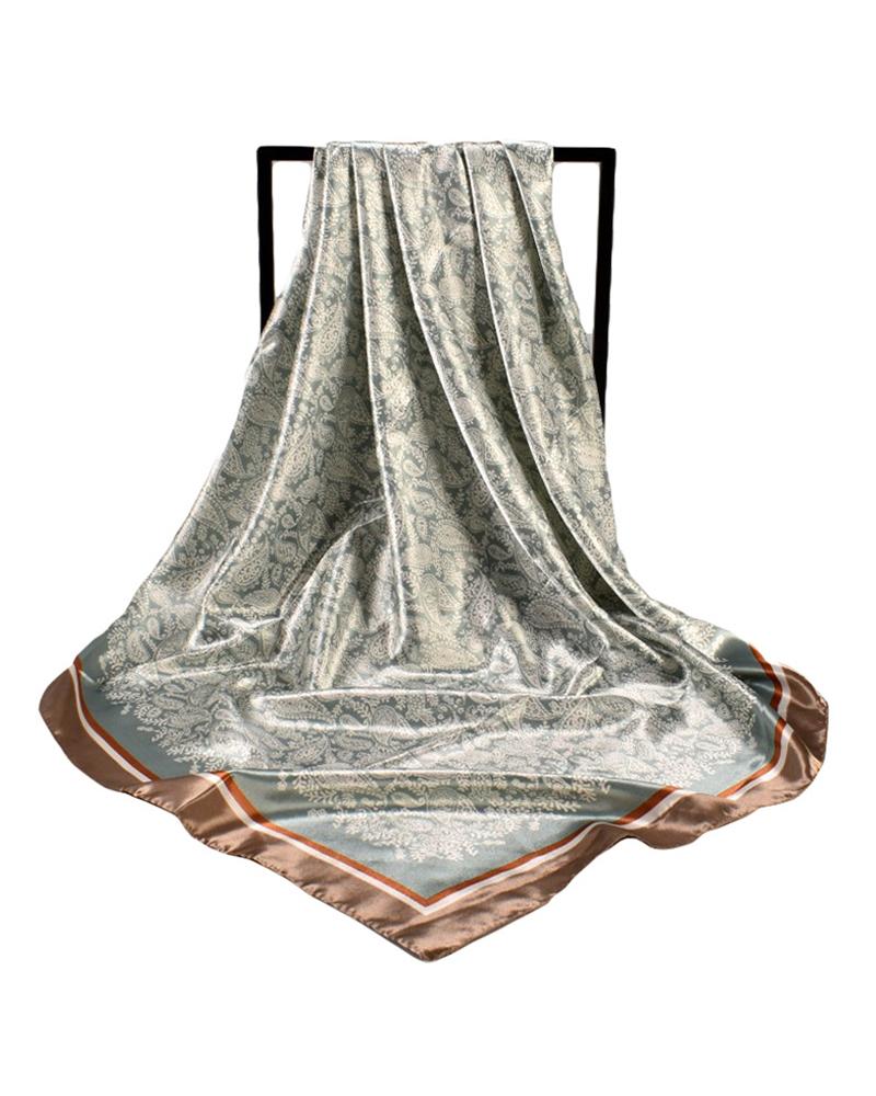 

Vintage Paisley Print Satin Square Scarf Headband, Style4