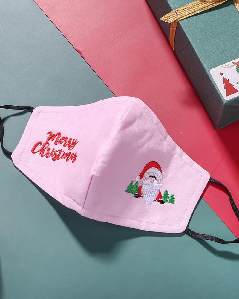 

Christmas Pattern Embroidery Face Mask With Filter For Adult, Style15