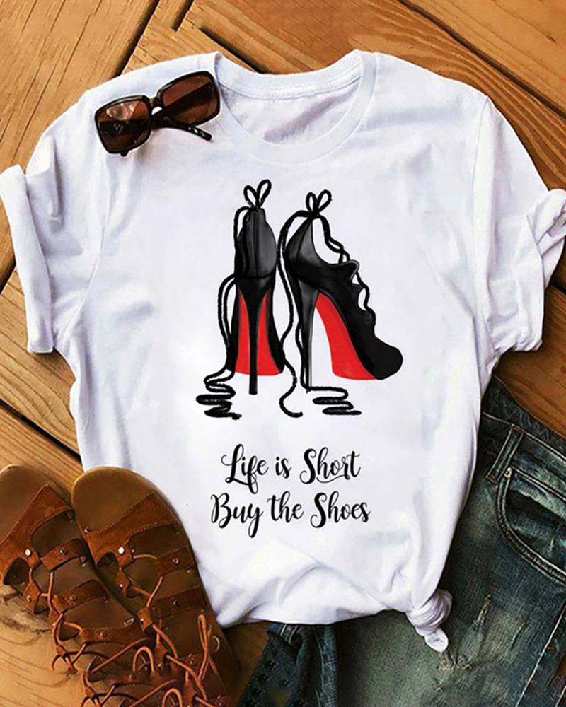 

Graphic Print Short Sleeve T-Shirt, Style1