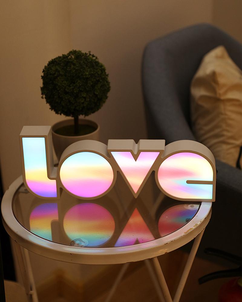 

Colorful LOVE LED Box Night Light Bedroom Desk Love Sign Background Decor, Style2