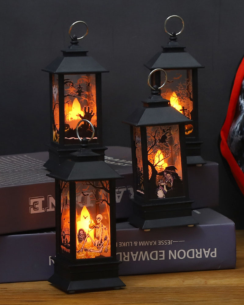 

Halloween Lantern Lights Battery Operated Scary Flameless Flickering Candle Light Halloween Home Table Decoration, Style1