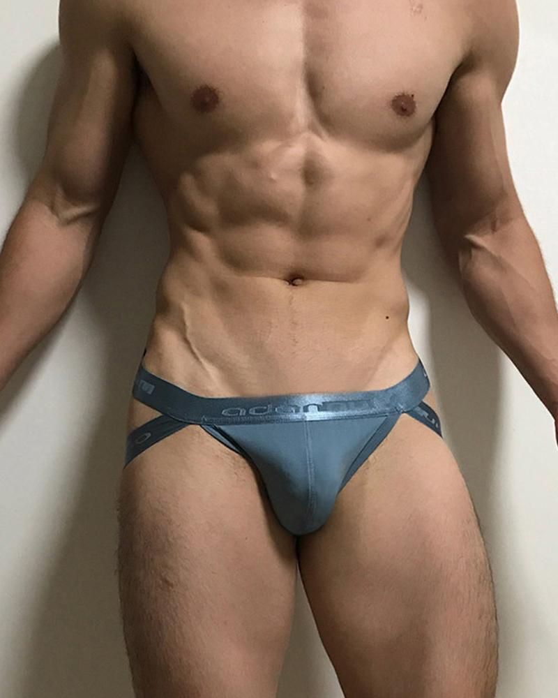 

Sexy Solid Color Low Waist Skinny Underpants, Blue