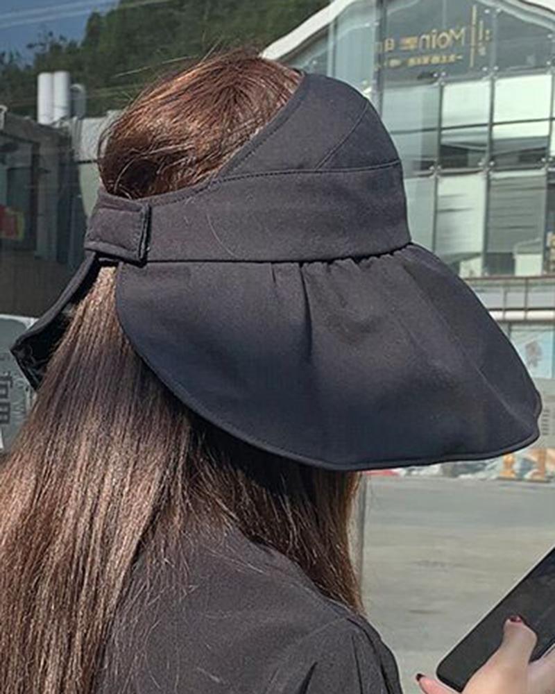

Wide Brim Folding Sun Visor Hat, Black