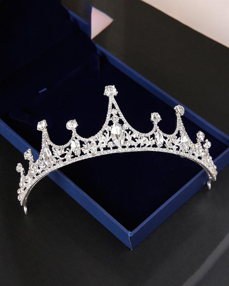 

Bride Wedding Tiara Headband Crystal Headpieces Princess Birthday Crown Party Hair Accessories, Silver