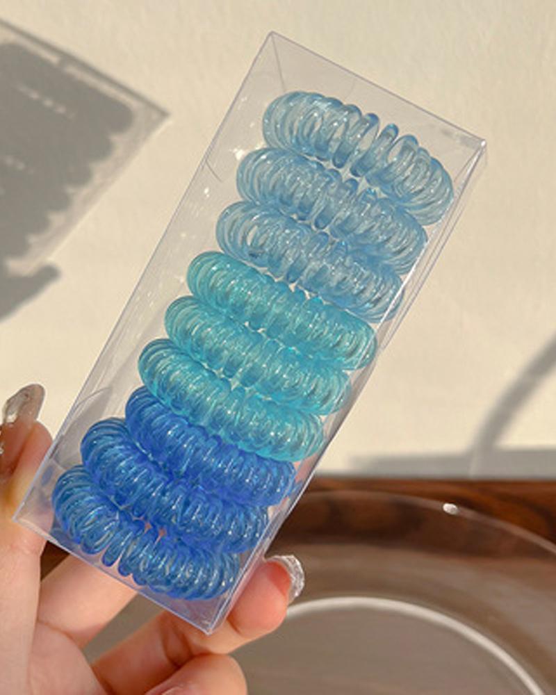 

9PCS Elastic Spiral Phone Cord Hair Tie, Style6