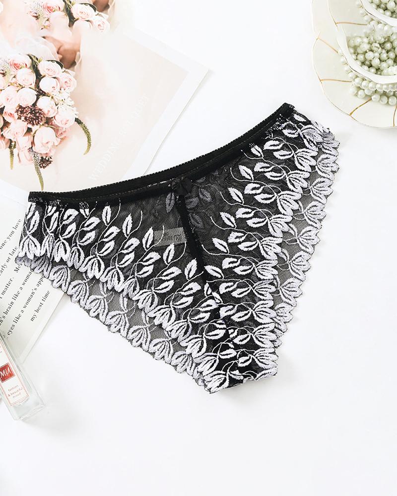 

Seeing Through Low Waist Lace Skinny Sexy Panties, White