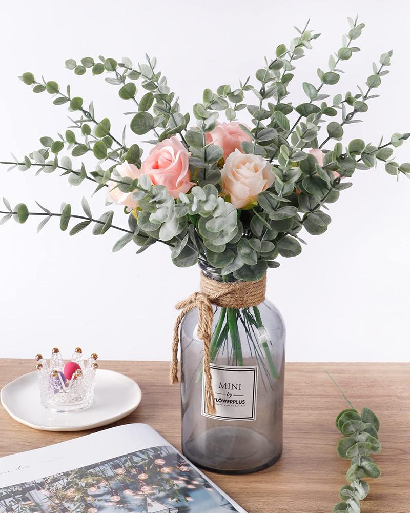 

Artificial Eucalyptus Leaves Premium Oxidation Resistance Artificial Flower Faux Greenery Branches Wedding Centerpiece Decoration, Green