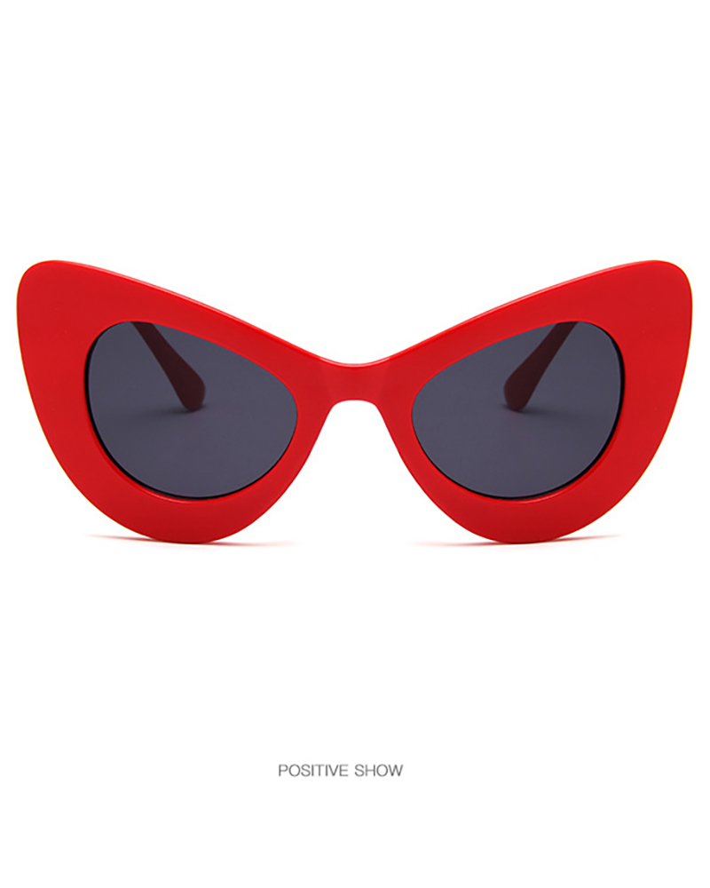 

1Pair Cat Eye Frame Vintage Sunglasses, Red