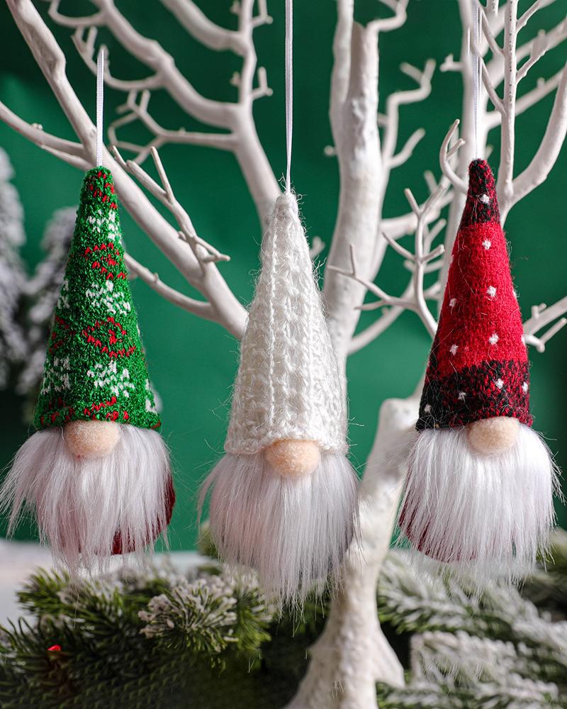 

3PCS Gnome Rudolph Doll Christmas Faceless Doll Home Party Desktop Ornaments, White