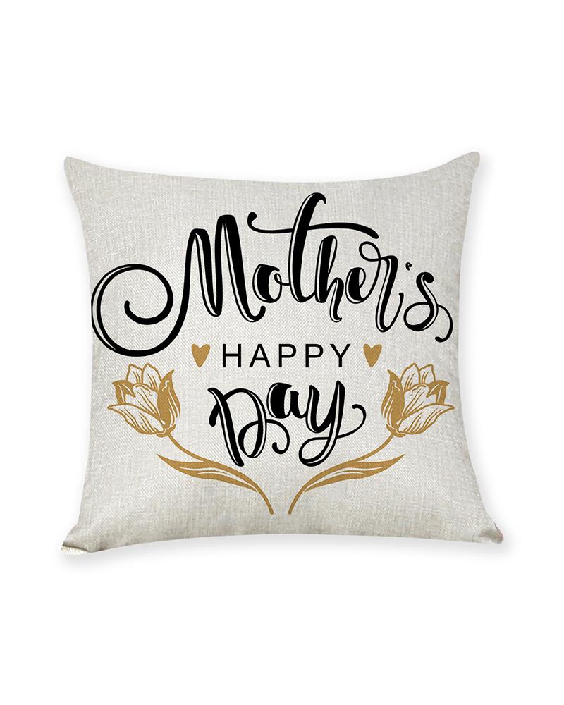 

1PCS Mother's Day Heart Letter Print Cushion Cover Without Filler, Style6