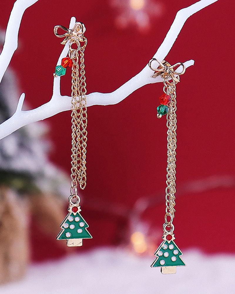 

1Pair Christmas Graphic Tassel Drop Earrings, Style1