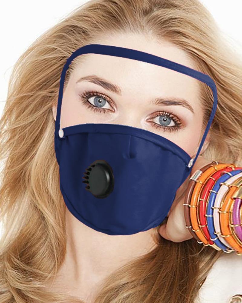 

Detachable Valve Face Mask With Eyes Shield, Dark blue