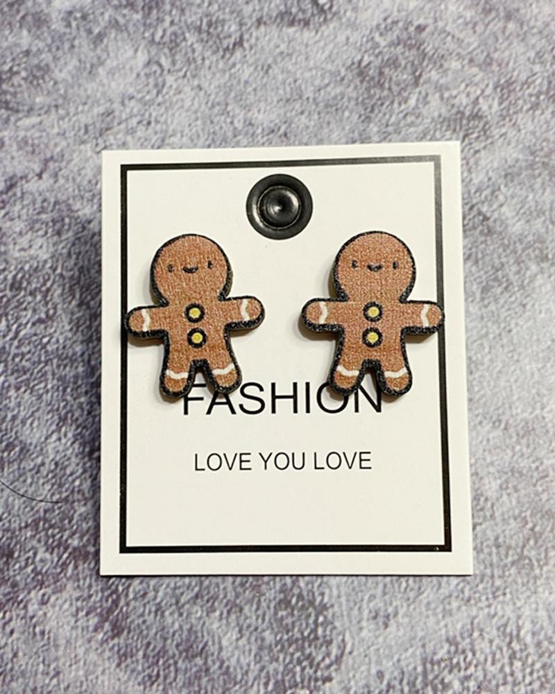 

1Pair Christmas Party Festival Gifts Earrings, Khaki