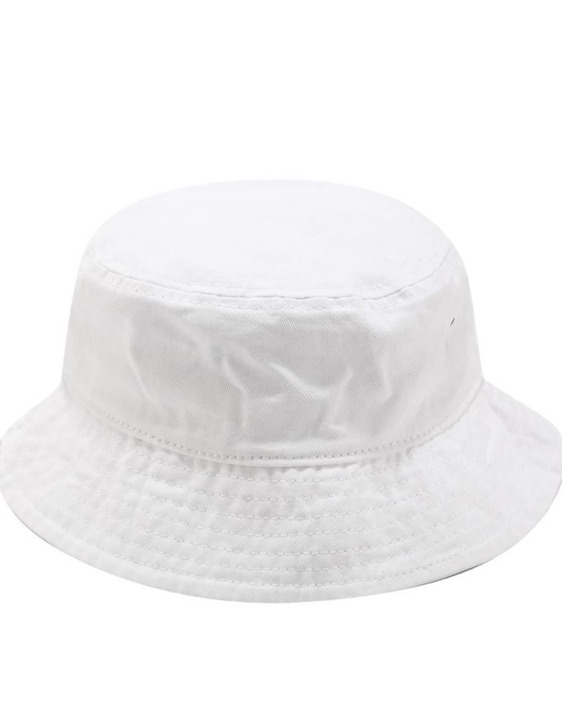 

Solid Color Sun-protection Fisherman's Hat, White