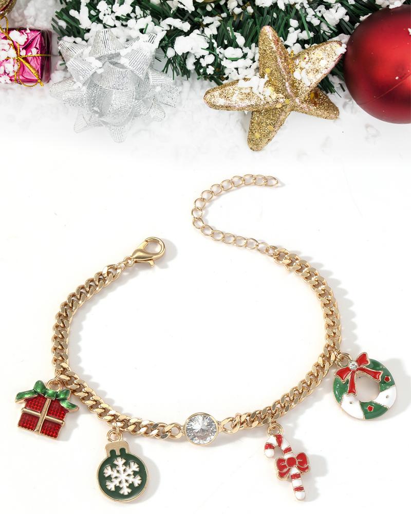 

1pc Christmas Charm Bracelet, Gold