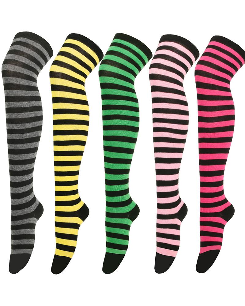 

1Pair Christmas Striped Cosplay Party Socks, Gray