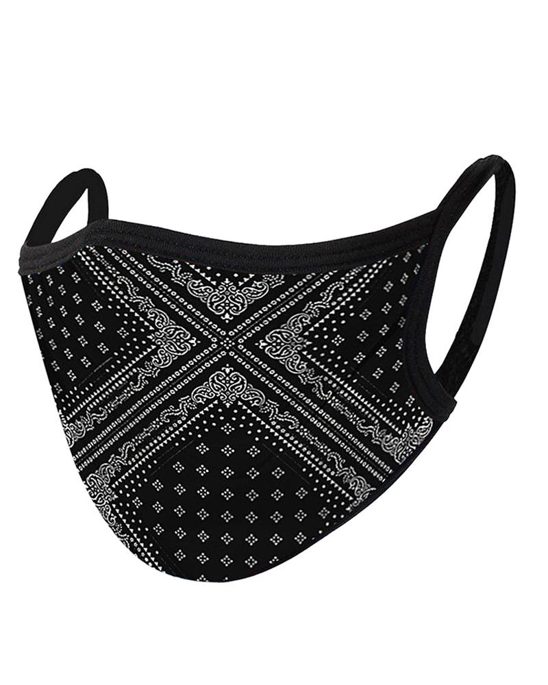 

Paisley Baroque Print Colorblock Breathable Face Mask, Style7