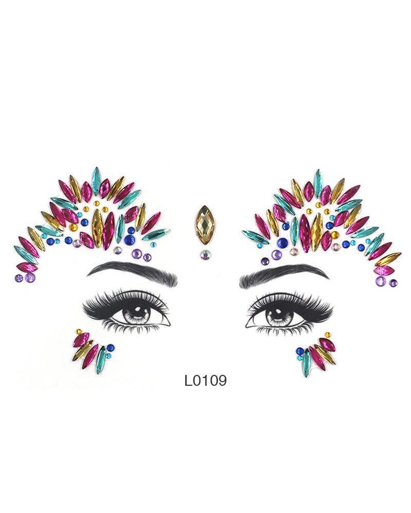 

Face Gems Tattoo Stickers Acrylic Crystal Glitter Stickers, Style2