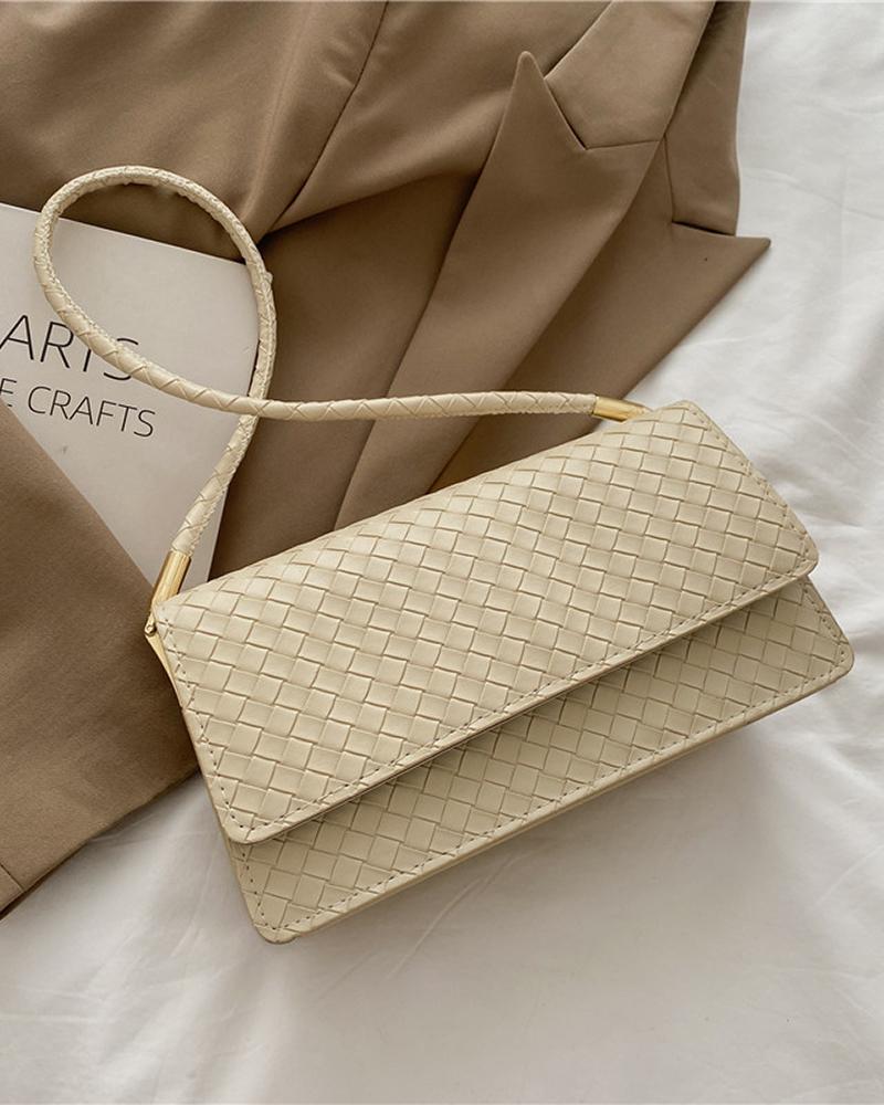 

Braided Shoulder Handbag, Khaki